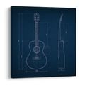 WANDBILD BLAUER GITARRENPLAN - MUSIKBILDER - BILDER