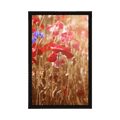 POSTER SUN-DRENCHED POPPIES - FIELDS AND MEADOWS - POSTERS