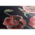 CANVAS PRINT RED POPPIES ON A BLACK BACKGROUND - PICTURES FLOWERS - PICTURES