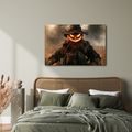 WANDBILD GRUSELIGER KÜRBIS-SCHRECK BEI DÄMMERUNG - HALLOWEEN- UND HORROR-BILDER - BILDER