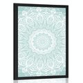 POSTER DETAIL MANDALA OF HARMONY ON A BLUE BACKGROUND - FENG SHUI - POSTERS