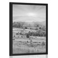 POSTER HAYSTACKS IN THE CARPATHIAN MOUNTAINS IN BLACK AND WHITE - BLACK AND WHITE - POSTERS