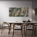 5-TEILIGES WANDBILD ABSTRAKTE BLÄTTER IN BEIGE - WANDBILDER ABSTRAKTE FORMEN - BILDER