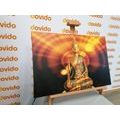 CANVAS PRINT BUDDHA STATUE WITH AN ABSTRACT BACKGROUND - PICTURES FENG SHUI{% if product.category.pathNames[0] != product.category.name %} - PICTURES{% endif %}