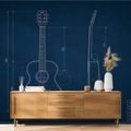 TAPET SCHIȚĂ TEHNICĂ CHITARĂ ACUSTICĂ - FOTOTAPETE MUZICALE - TAPETURI