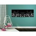 CANVAS PRINT WITH A FLORAL ORNAMENT IN BLACK AND WHITE - BLACK AND WHITE PICTURES - PICTURES