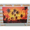 TABLEAU SUR TOILE – PALMIERS DE COCO SUR LA PLAGE - TABLEAUX DE LA NATURE ET DES PAYSAGES - TABLEAUX