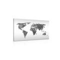 CANVAS PRINT GEOMETRIC WORLD MAP IN BLACK AND WHITE - PICTURES OF MAPS - PICTURES