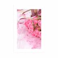 POSTER WITH MOUNT ROMANTIC PINK BOUQUET OF ROSES - STILL LIFE - POSTERS