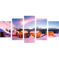 5-PIECE CANVAS PRINT SNOWY MOUNTAIN VILLAGE - PICTURES OF NATURE AND LANDSCAPE - PICTURES