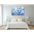 CANVAS PRINT HYDRANGEA FLOWERS IN A BLUE-WHITE SHADES - PICTURES FLOWERS - PICTURES