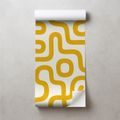 SAMOLEPIACA TAPETA ŽLTÉ RETRO GEOMETRICKÉ LÍNIE - VZOROVANÉ TAPETY - TAPETY
