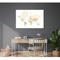 DECORATIVE PINBOARD WORLD MAP WITH VINTAGE ELEMENTS - PICTURES ON CORK - PICTURES