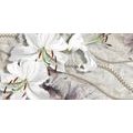 CANVAS PRINT WHITE LILY WITH PEARLS - PICTURES FLOWERS - PICTURES