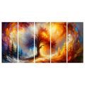 5-DÍLNÝ OBRAZ STROM ŽIVOTA V OHNI - OBRAZY STROMY ŽIVOTA - OBRAZY