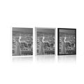 POSTER VIEW OF BRATISLAVA AT NIGHT IN BLACK AND WHITE - BLACK AND WHITE - POSTERS