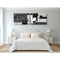 CANVAS PRINT FLORAL ABSTRACTION IN BLACK AND WHITE - BLACK AND WHITE PICTURES - PICTURES