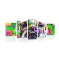 5-TEILIGES WANDBILD POP-ART-BULLDOGGE - POP-ART-BILDER - BILDER