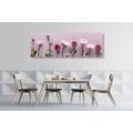 CANVAS PRINT COMPOSITION OF PINK CHRYSANTHEMUMS - PICTURES FLOWERS - PICTURES