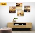 CANVAS PRINT SET MAGICAL SUNSET BY THE SEA - SET OF PICTURES - PICTURES