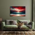 OBRAZ ČERVENÁ OBLOHA NAD OCEÁNOM - OBRAZY MORE A PLÁŽ - OBRAZY