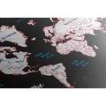 DECORATIVE PINBOARD UNIQUE WORLD MAP - PICTURES ON CORK - PICTURES