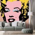 TAPETA POP ART MARILYN MONROE NA HNEDOM POZADÍ - POP ART TAPETY - TAPETY