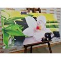 TABLEAU SUR TOILE – ORCHIDÉE À THÈME JAPONAIS - TABLEAUX FENG SHUI - TABLEAUX