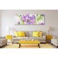 WANDBILD GEMALTE BLUMEN IM SOMMERLICHEN DESIGN - BILDER BLUMEN - BILDER