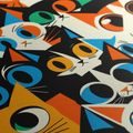 WANDBILD BUNTE KATZEN IN ABSTRAKTION - BILDER VON KATZEN - BILDER