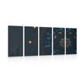 5-PIECE CANVAS PRINT LUXURIOUS MANDALA - PICTURES FENG SHUI - PICTURES