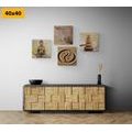 CANVAS PRINT SET FENG SHUI IN BEIGE SHADES - SET OF PICTURES - PICTURES