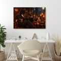 QUADRO SU TELA – GENTILUOMO CORVO CON SIGARO - QUADRI HALLOWEEN E HORROR - STAMPE E QUADRI