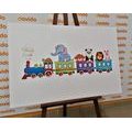 CANVAS PRINT TRAIN WITH ANIMALS - CHILDRENS PICTURES - PICTURES