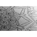 CANVAS PRINT MANDALA IN A WINTER THEME IN BLACK AND WHITE - BLACK AND WHITE PICTURES - PICTURES