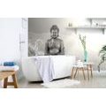 SELF ADHESIVE WALLPAPER BLACK AND WHITE BUDDHA IN A MEDITATING POSITION - SELF-ADHESIVE WALLPAPERS - WALLPAPERS