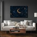 TABLEAU SUR TOILE – LUNE MYSTIQUE DANS LE CIEL NOCTURNE - TABLEAUX MOIS - TABLEAUX