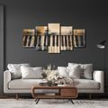5-TEILIGES WANDBILD RETRO KLAVIERTÖNE - MUSIKBILDER - BILDER