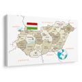 OBRAZ DECENTNÍ BÉŽOVÁ MAPA MAĎARSKA - OBRAZY MAPY - OBRAZY