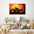 WANDBILD KÜRBIS IM SCHEIN DES VOLLMONDS - HALLOWEEN- UND HORROR-BILDER - BILDER