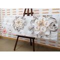 WANDBILD SCHMUCK MIT BLUMENMUSTER - ABSTRAKTE BILDER - BILDER