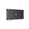 CANVAS PRINT DETAILED DECORATIVE MANDALA IN BLACK AND WHITE - BLACK AND WHITE PICTURES - PICTURES