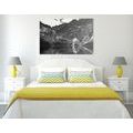 CANVAS PRINT SEA EYE IN THE TATRAS IN BLACK AND WHITE - BLACK AND WHITE PICTURES - PICTURES