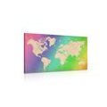 CANVAS PRINT PASTEL WORLD MAP - PICTURES OF MAPS - PICTURES