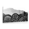 CANVAS PRINT MANDALA IN BLACK AND WHITE - BLACK AND WHITE PICTURES - PICTURES