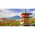 CANVAS PRINT VIEW OF CHUREITO PAGODA AND MOUNT FUJI - PICTURES OF NATURE AND LANDSCAPE - PICTURES