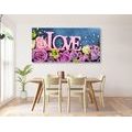 CANVAS PRINT WITH THE INSCRIPTION LOVE - PICTURES WITH INSCRIPTIONS AND QUOTES - PICTURES