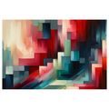 OBRAZ ABSTRAKTNÍ GEOMETRIE V ČERVENÉ - OBRAZY PODLE MOTIVU - OBRAZY