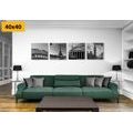 CANVAS PRINT SET FOR TRAVEL ENTHUSIASTS IN BLACK AND WHITE - SET OF PICTURES - PICTURES