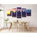 5-PIECE CANVAS PRINT BUSY CITY - PICTURES OF CITIES - PICTURES